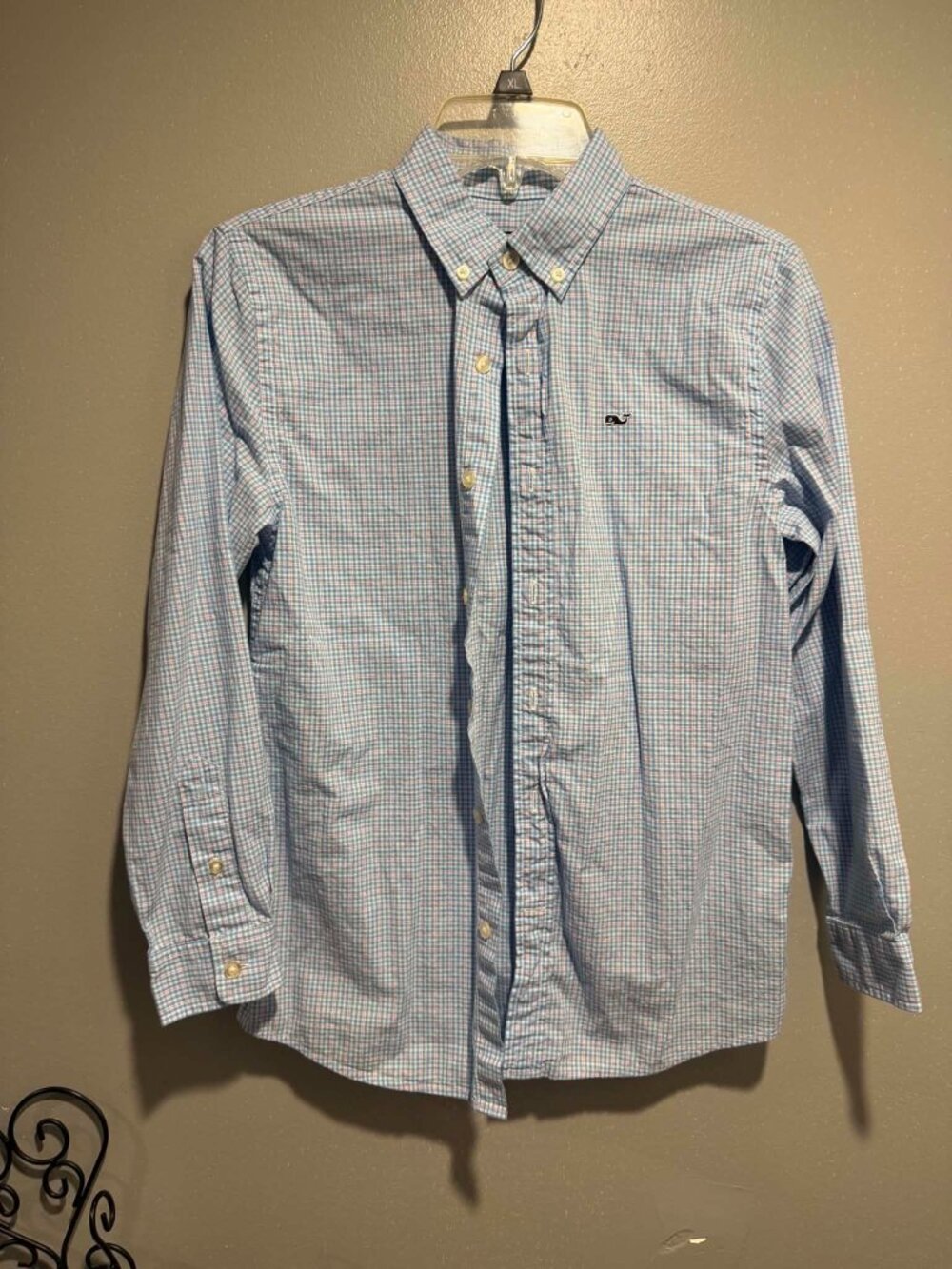 Boys Vineyard Vines Plaid Button Down Medium 12-14